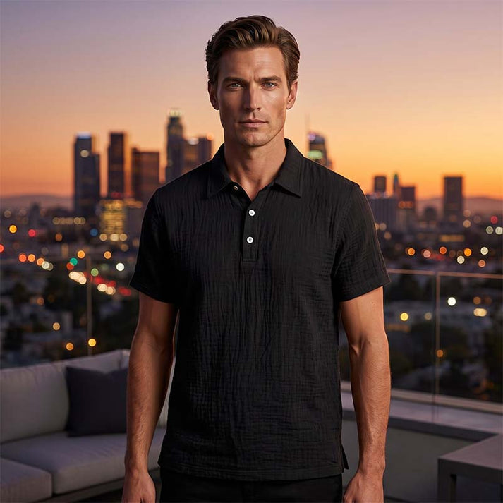 📢📢50% OFF !! ⏰Men's Linen Casual Breathable Short Sleeve Collared Shirt