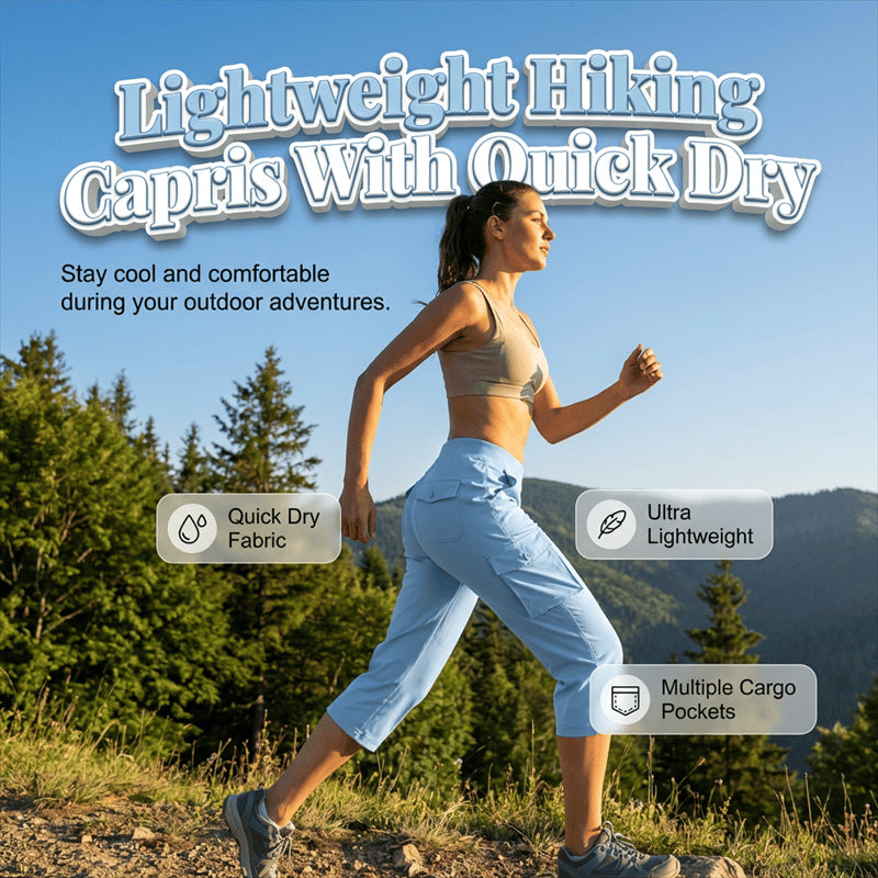 Women's Lightweight Hiking Capris: Quick-Dry, 6 Pockets, Loose Fit