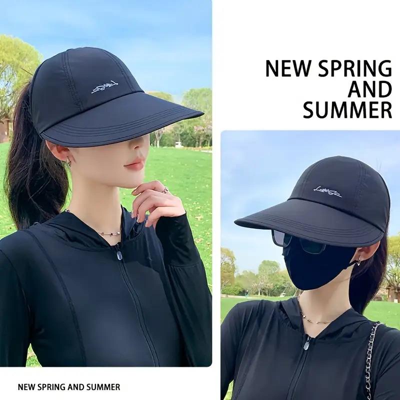 summer sun-protective baseball caps, unisex, lightweight and adjustable, Velcro closure, wide brim, suitable for all seasons, elastic design.