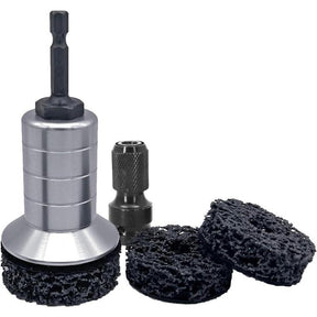 Wheel Hub Cleaning Kit,Brake Hub Cleaning Kit Includes 3 Pads,Holder and Adapter,Fits Power Drill or 1/2" Impact Driven Wrenches