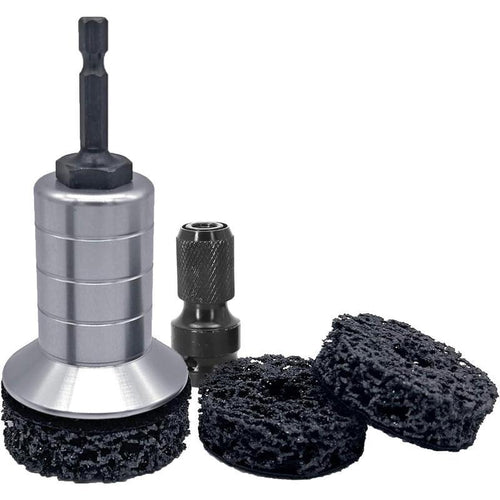 Wheel Hub Cleaning Kit,Brake Hub Cleaning Kit Includes 3 Pads,Holder and Adapter,Fits Power Drill or 1/2" Impact Driven Wrenches