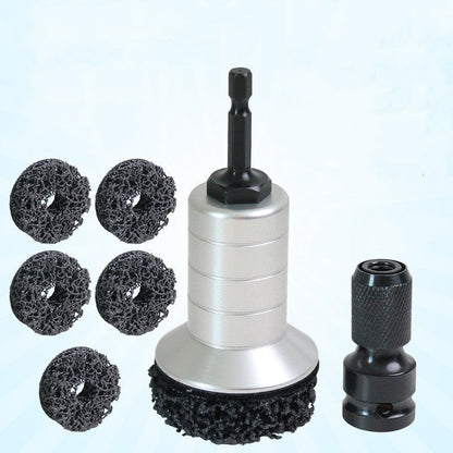 Wheel Hub Cleaning Kit,Brake Hub Cleaning Kit Includes 3 Pads,Holder and Adapter,Fits Power Drill or 1/2" Impact Driven Wrenches