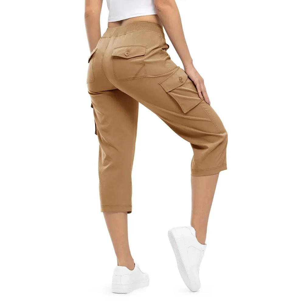 Women's Lightweight Hiking Capris: Quick-Dry, 6 Pockets, Loose Fit