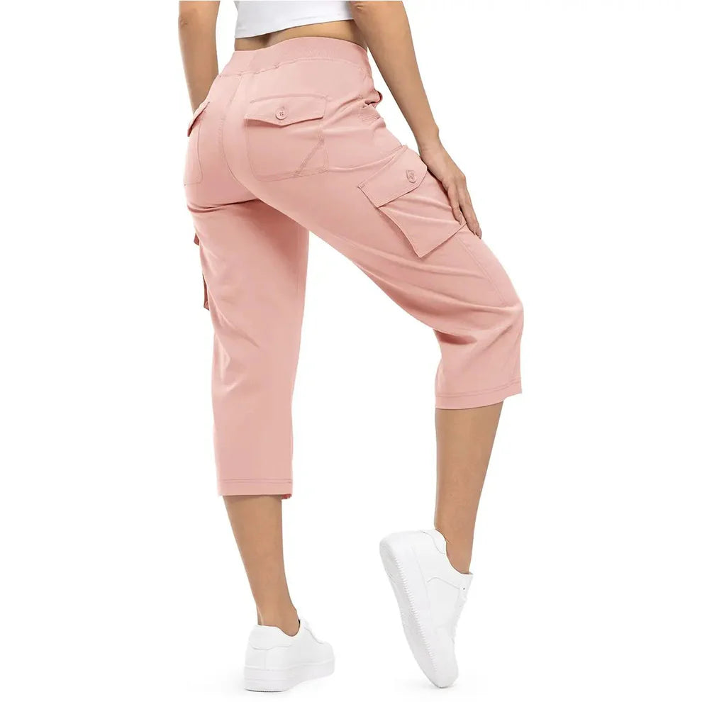 Women's Lightweight Hiking Capris: Quick-Dry, 6 Pockets, Loose Fit