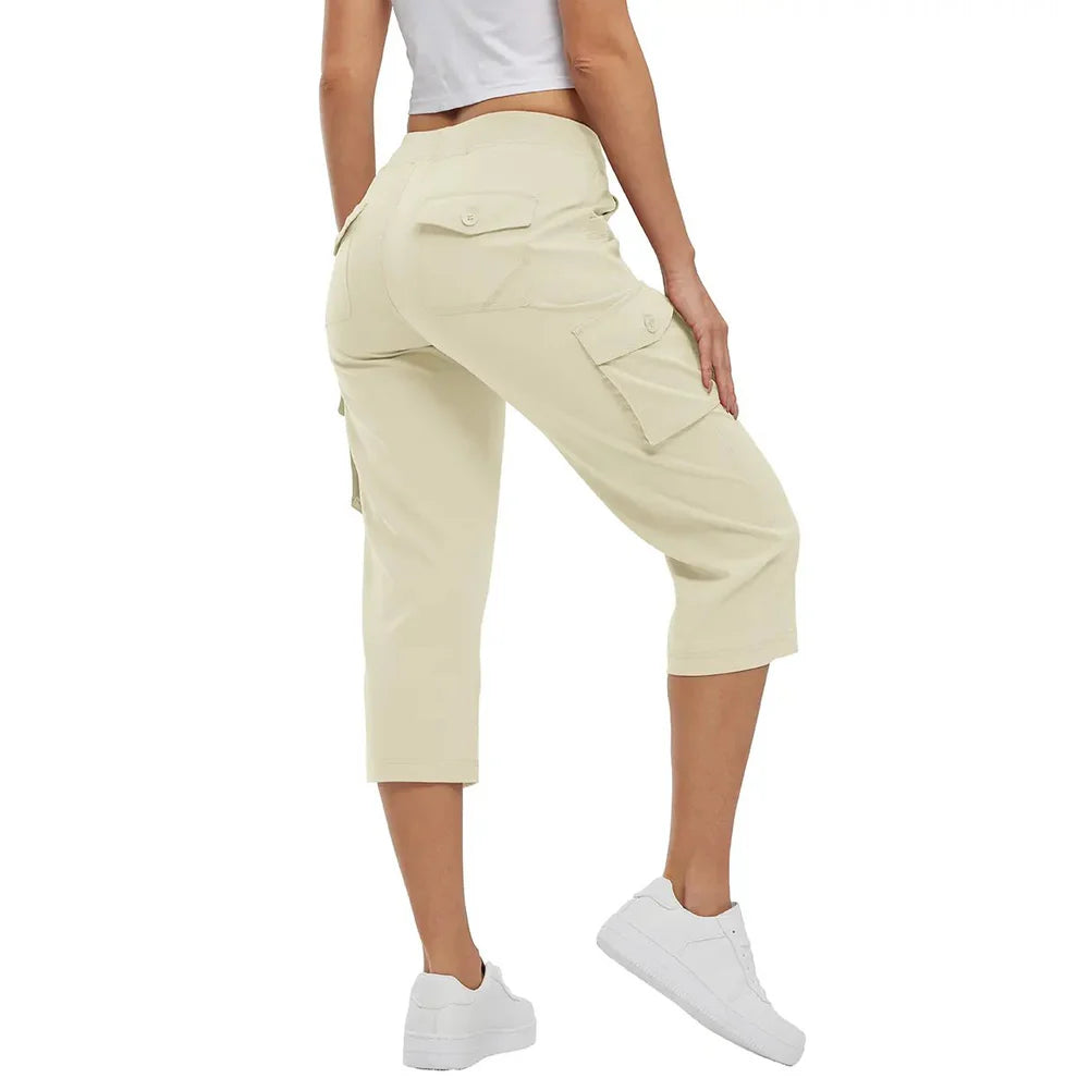 Women's Lightweight Hiking Capris: Quick-Dry, 6 Pockets, Loose Fit