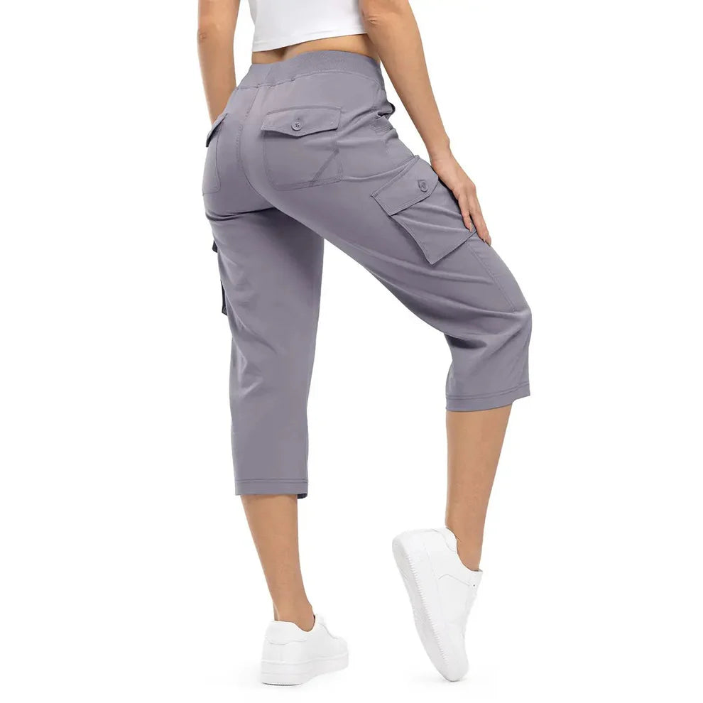 Women's Lightweight Hiking Capris: Quick-Dry, 6 Pockets, Loose Fit