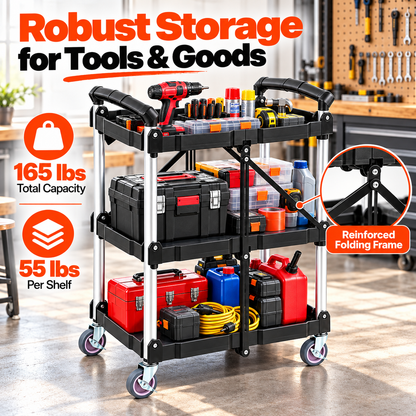 ⏰Limited Time Offer🎉Foldable 3-Tier Utility Cart