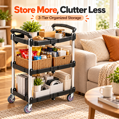⏰Limited Time Offer🎉Foldable 3-Tier Utility Cart