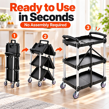 ⏰Limited Time Offer🎉Foldable 3-Tier Utility Cart