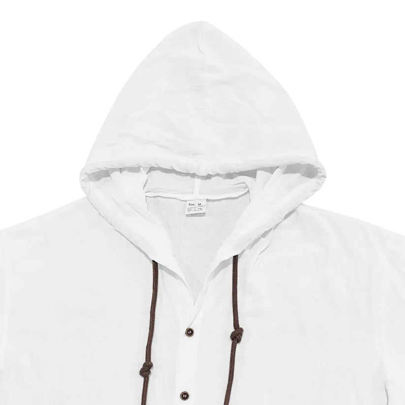 Men’s lightweight two-piece set with a hood, casual vacation style, loose and breathable thin fabric, hooded sweatshirt and wide-leg pants, for summer wear