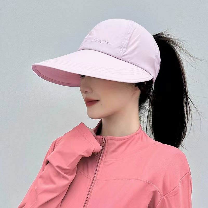 summer sun-protective baseball caps, unisex, lightweight and adjustable, Velcro closure, wide brim, suitable for all seasons, elastic design.