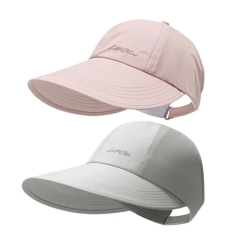 summer sun-protective baseball caps, unisex, lightweight and adjustable, Velcro closure, wide brim, suitable for all seasons, elastic design.