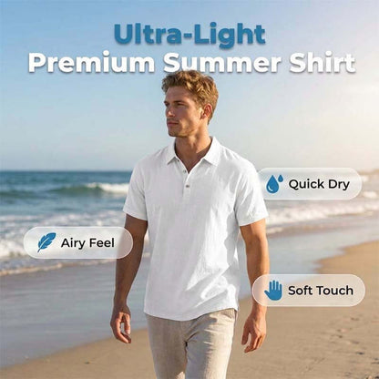 📢📢50% OFF !! ⏰Men's Linen Casual Breathable Short Sleeve Collared Shirt